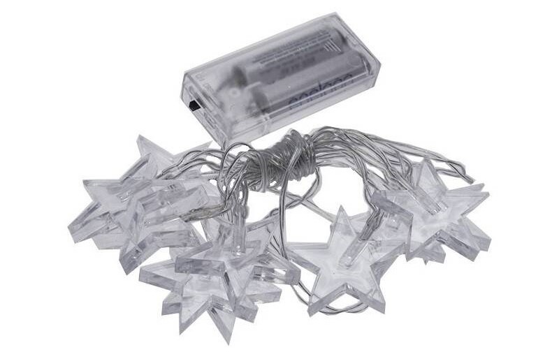 Vianočné osvetlenie Solight reťaz - hviezdy, 1,5 m, 10x LED, 2x AA, modré