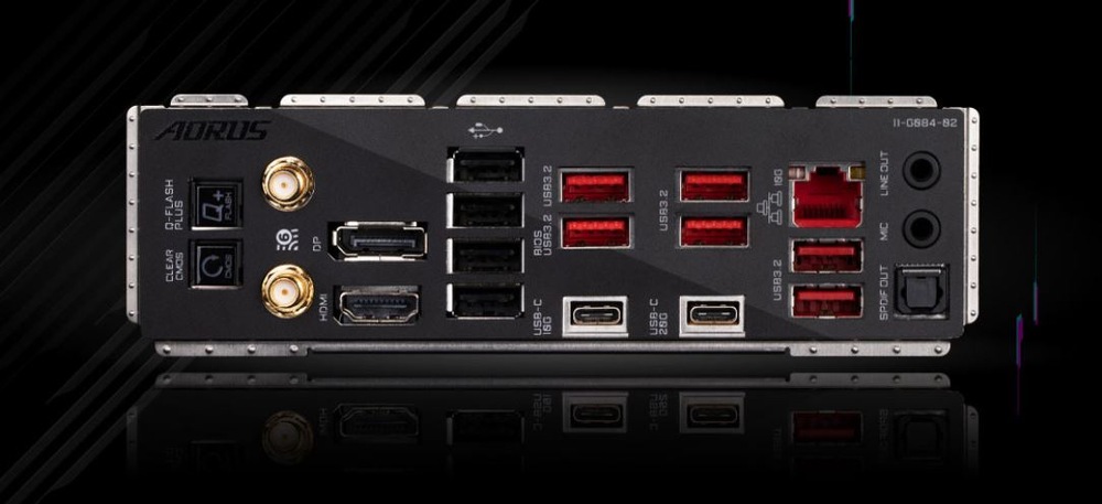 Základná doska GIGABYTE X670E AORUS XTREME Gigabyte X670E AORUS XTREME konektorová výbava