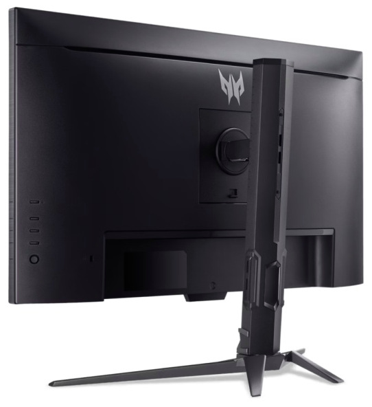 Zadná strana herného monitora Acer Predator XB273U F5 s nastaviteľným stojanom a zadnou konštrukciou