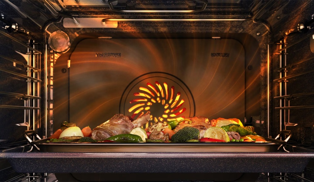 Rúra viest. Samsung NV68A1140BK/OL - technológia True Convection - ilustračný obrázok rovnomerného pečenia v rúre