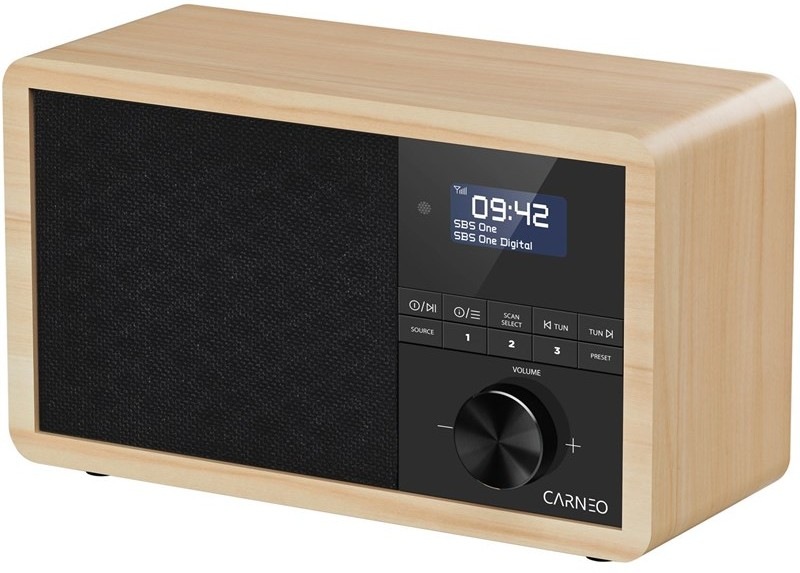 Rádioprijímač DAB+ CARNEO P530 v hnedom dizajne