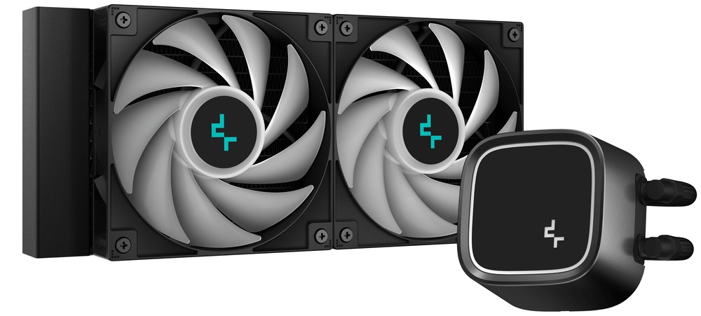 Vodný chladič DeepCool LE520 biely Detail chladiča DeepCool LE520 s bielym podsvietením.