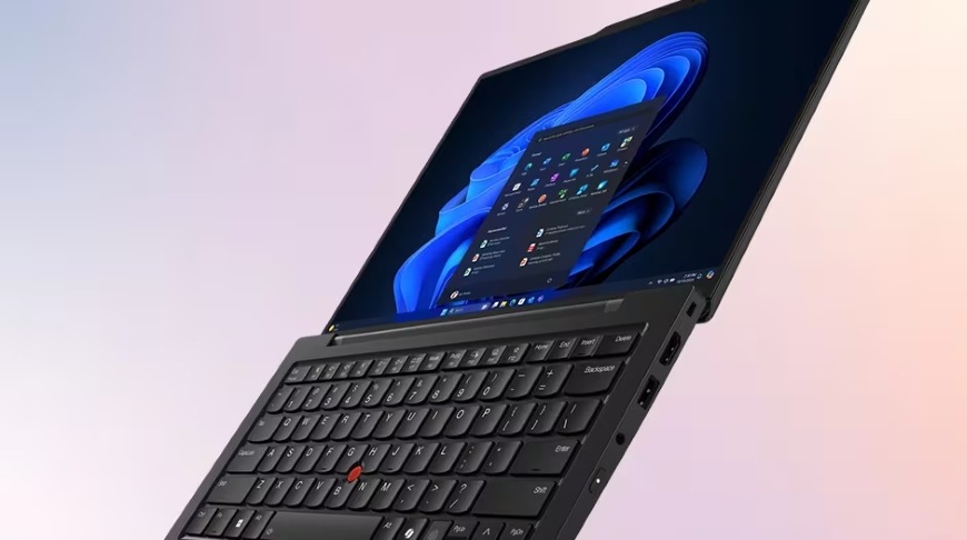 Notebook Lenovo ThinkPad X1 Carbon Gen 13 Aura Edition čierny Notebook ThinkPad X1 Carbon Gen 13 Aura Edition otvorený na 180 °