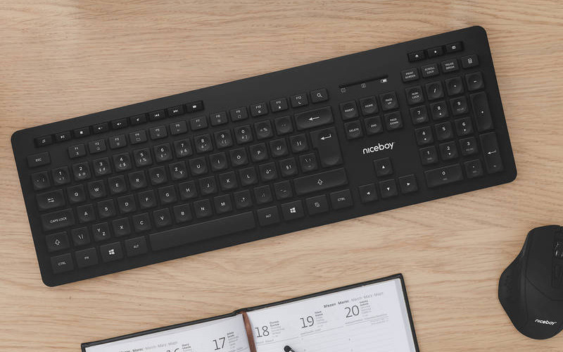 Klávesnica s myšou Niceboy Office MK10 Combo Comfort Set čierna Klávesnica s myšou Niceboy Office MK10 Combo Comfort Set čierna