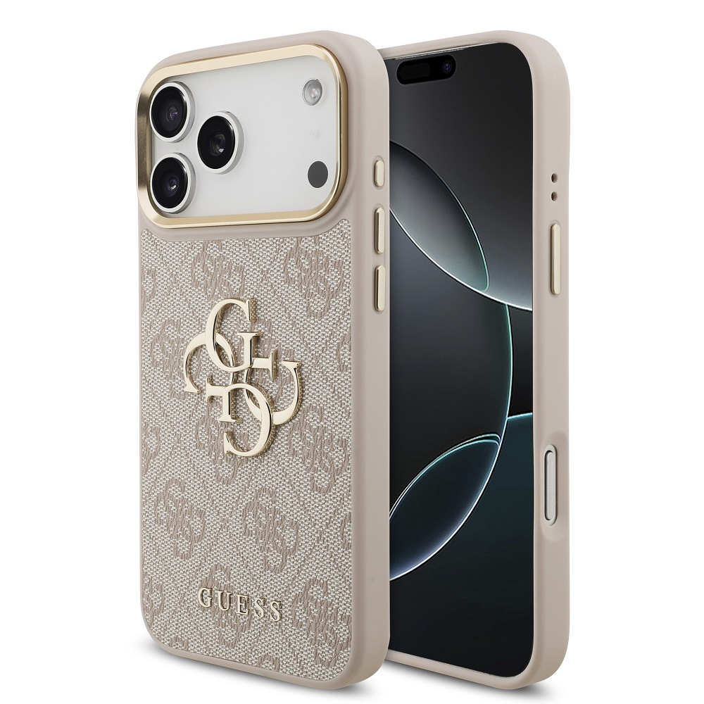 Kryt na mobil Guess PU Leather 4G Metal Logo Gold Frame MagSafe na Apple iPhone 17 Pro Max ružový Kryt na mobil Guess PU Leather 4G Metal Logo Gold Frame MagSafe na Apple iPhone 17 Pro Max ružový