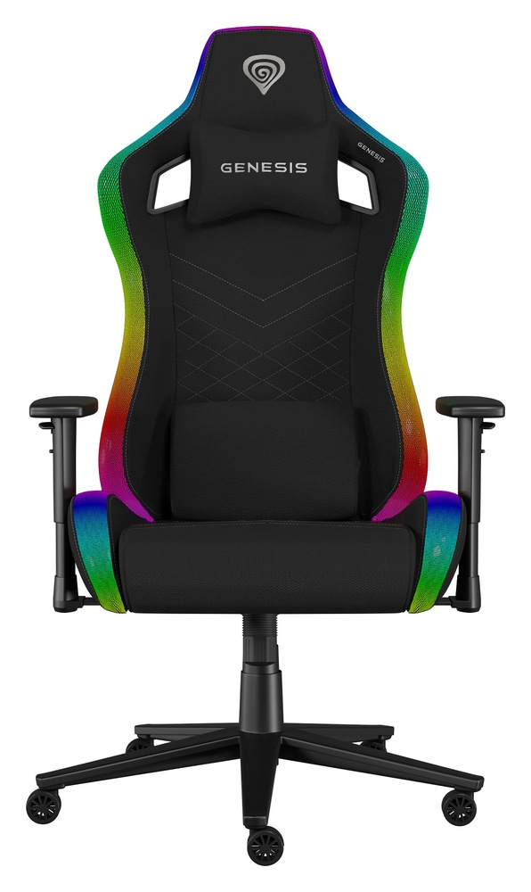 Herná stolička Genesis TRIT 660 RGB sivá Herná stolička Genesis TRIT 660 RGB spredu
