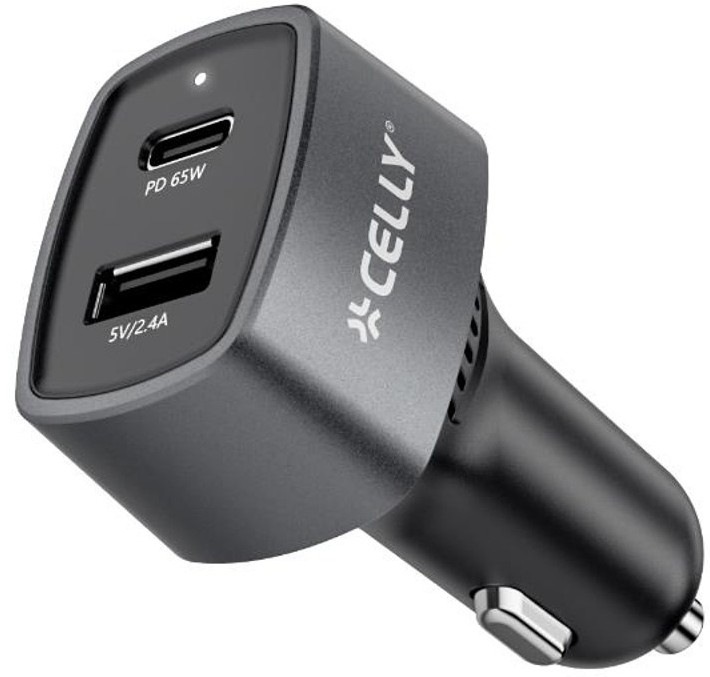 Adaptér do auta Celly USB-C/USB-A s výkonom 65 W