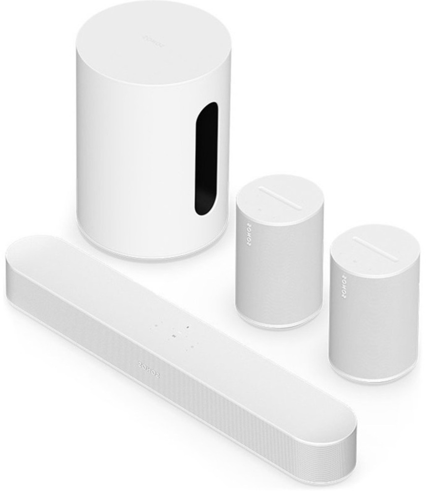 Sada domáceho kina SONOS Home Cinema Set so soundbarom, subwooferom a reproduktormi, biela farba