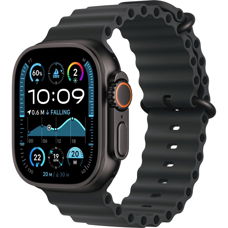 Inteligentné hodinky Apple Watch Ultra 2 GPS + Cellular 49mm čierny titán - čierny oceánsky remienok