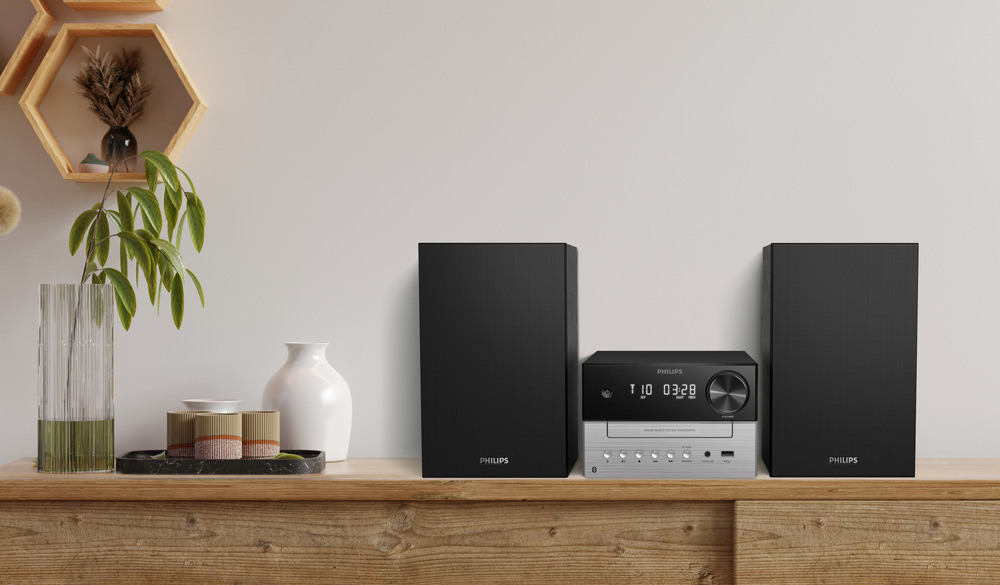 Mikro HiFi systém Philips TAM3205M čierny/strieborný