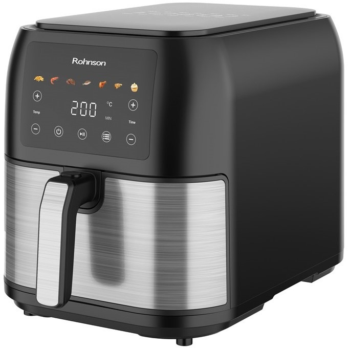 Fritéza teplovzdušná Rohnson R-2861, 8 l čierna/strieborná