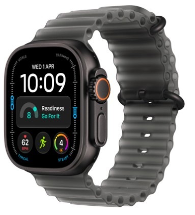 Chytré hodinky Apple Watch Ultra 4 GPS + Cellular 49 mm čierny titán, priesvitne čierny oceánsky remienok