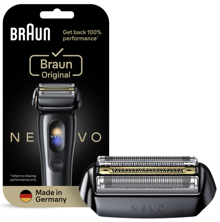 Náhradná holiaca hlavica CombiPack Braun NEVO-B v čiernom prevedení a originálnom balení