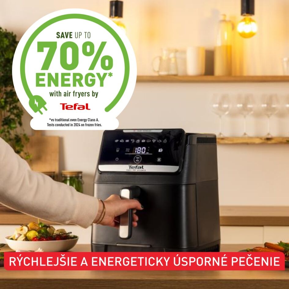 Fritéza teplovzdušná Tefal Easy Fry Silence EY8428E0, 7 l čierna Fritéza teplovzdušná Tefal EY8428E0 Easy Fry Silence v kuchyni