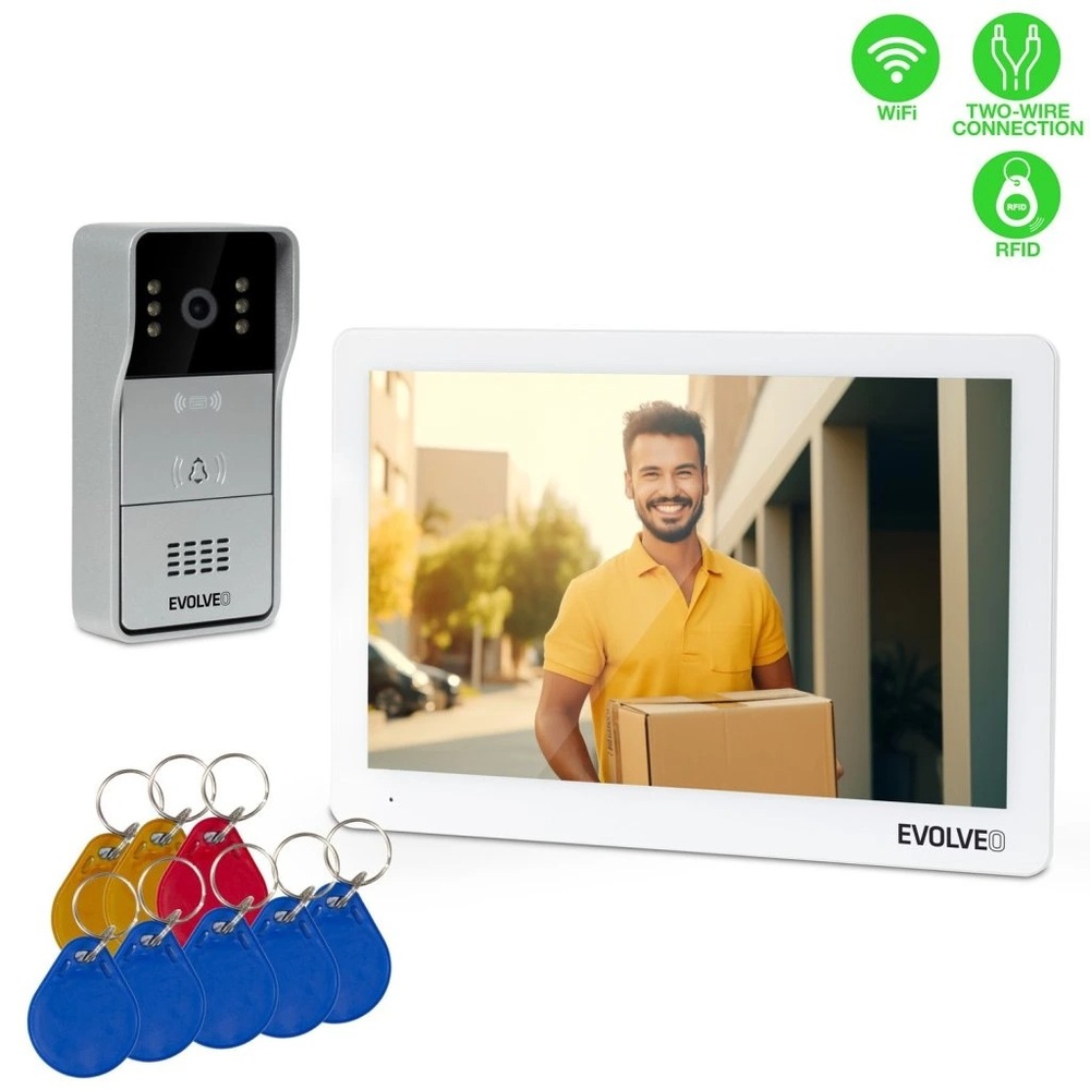Dverný videotelefón Evolveo DoorPhone 10-2W - biely