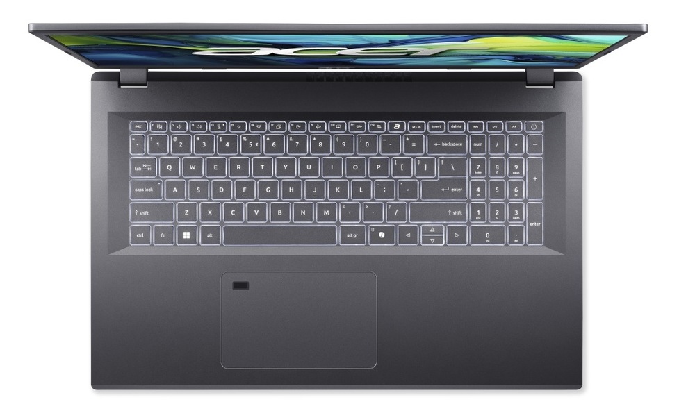 Notebook Acer Aspire 17 (A17-51M-91JH) sivý U Acer Aspire 17 nadchne aj priestranná klávesnica