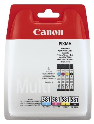 Cartridge Canon CLI-581, 200/250 strán, CMYK viacfarebná
