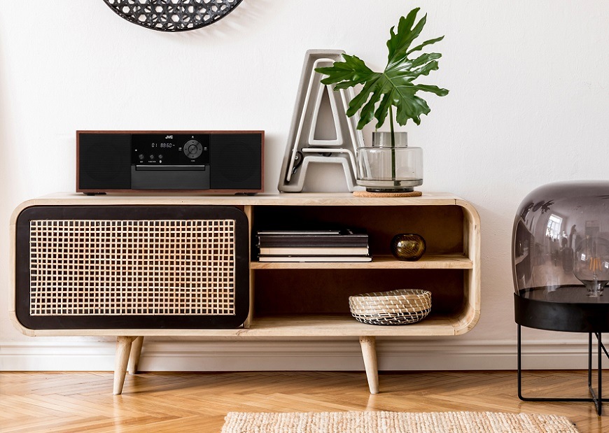Mikro HiFi systém JVC RD-E761 čierny/hnedý audio system JVC all in one 02