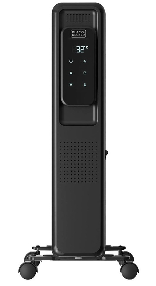 Olejový radiátor Black+Decker BXRA2001E čierny Pohľad na olejový radiátor spredu