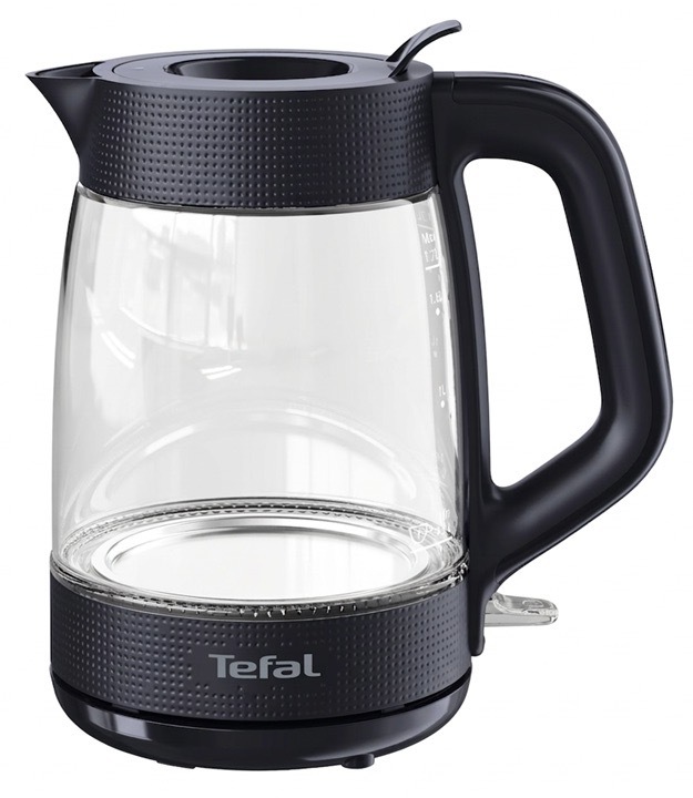 Rýchlovarná kanvica Tefal KO2G08E0 Morning Glass 1,7 l čierna Rýchlovarná kanvica Tefal KO2G08E0 Morning Glass s objemom 1,7 l, príkon 2 000 W