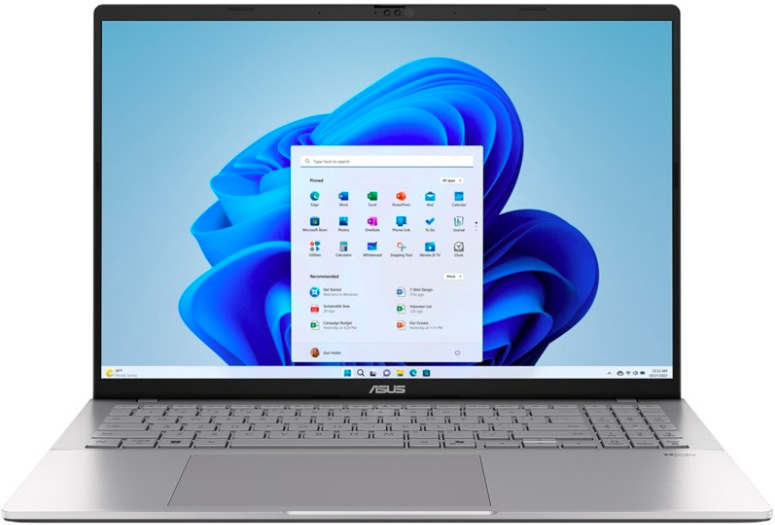 Strieborný notebook ASUS Vivobook S16 M3607GA-OLED037 s procesorom AMD Ryzen AI 7 445″ width=