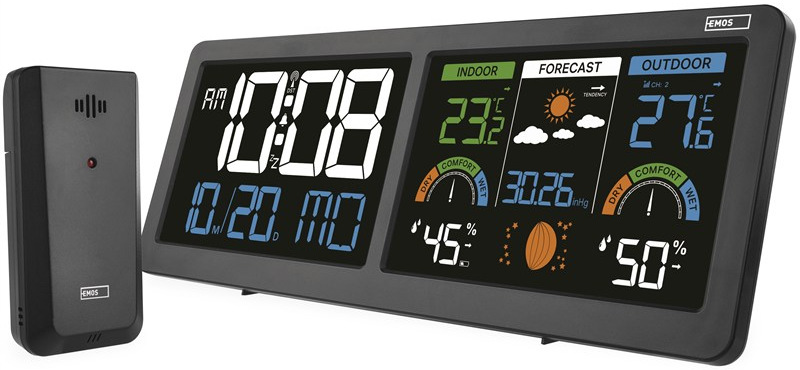 Meteostanica EMOS E8625 s dvoma podsvietenými LCD displejmi