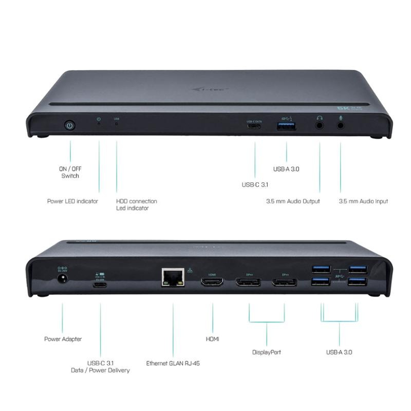 Dokovacia stanica i-tec USB-C / USB-A 3.0 3x 4K + Power Adapter 135W