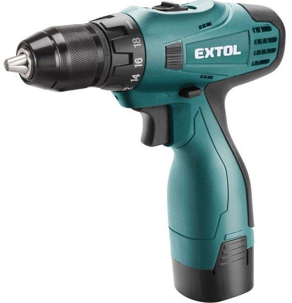 Vŕtací skrutkovač EXTOL Industrial LI 16 CD, 16,6 V (s batériou)