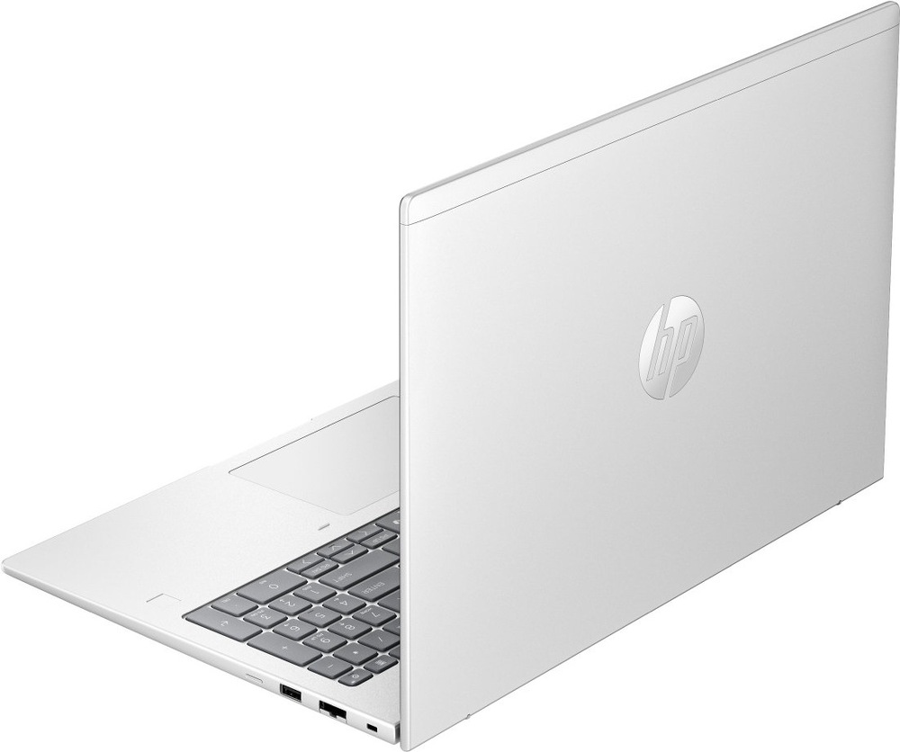 Notebook HP ProBook 4 G1i 16" strieborný Zadná strana otvoreného notebooku HP ProBook 4 G1i s elegantným a ľahkým dizajnom