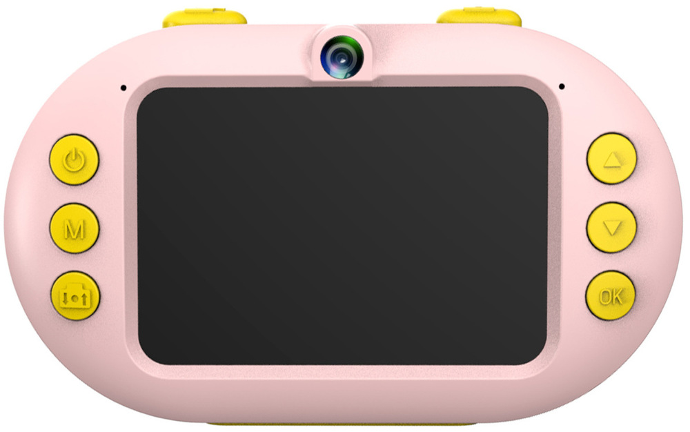 Digitálny fotoaparát AgfaPhoto Realikids Water Proof ružový Zadná strana fotoaparátu AgfaPhoto Realikids Cam Waterproof s ovládacími tlačidlami.