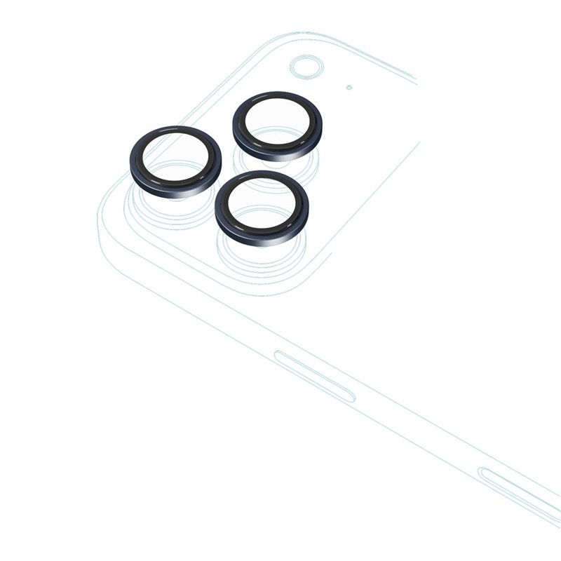 Ochranné sklo šošovky fotoaparátu Epico Aluminium Lens Protectors na Apple iPhone 17 Pro/17 Pro Max modré