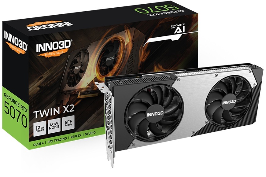 Grafická karta INNO3D GeForce RTX 5070 Twin X2 12GB GDDR7 Grafická karta INNO3D GeForce RTX 5070 Twin X2 12GB GDDR7