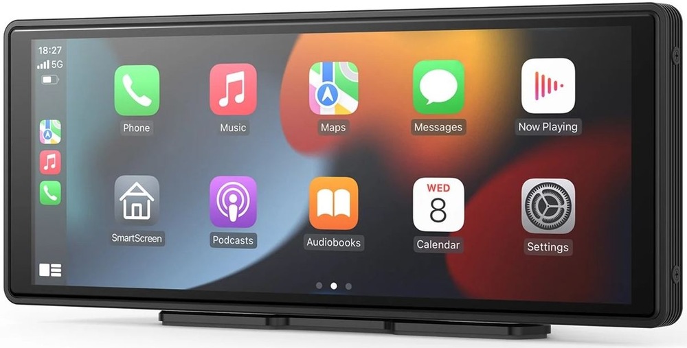 Displej do auta NAVITEL DS1020 DVR čierny Čelný pohľad na displej do auta NAVITEL DS1020 DVR s ponukou aplikácií Apple CarPlay