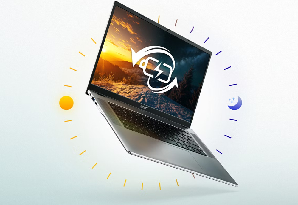 Notebook Acer Chromebook 315 (CB315-8H-862K) strieborný Batérie na obrazovke notebooku Acer Chromebook 315 a ilustrácie celodennej výdrže