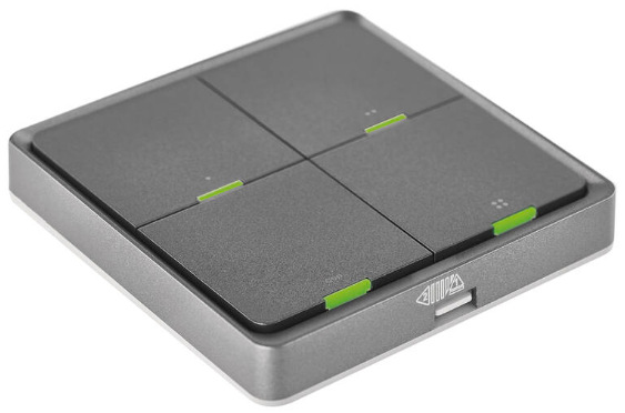 Vypínač EMOS GoSmart IP-2004ZB, ZigBee 3.0, 4-tlačidlový sivý Vypínač EMOS GoSmart IP-2004ZB, ZigBee 3.0, 4-tlačítkový - šedý