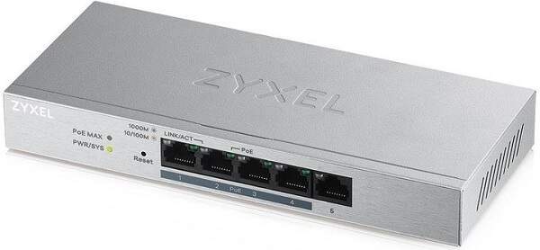 Switch ZyXEL GS1200-5HP v2 strieborný Switch ZyXEL GS1200-5HP v2 strieborný