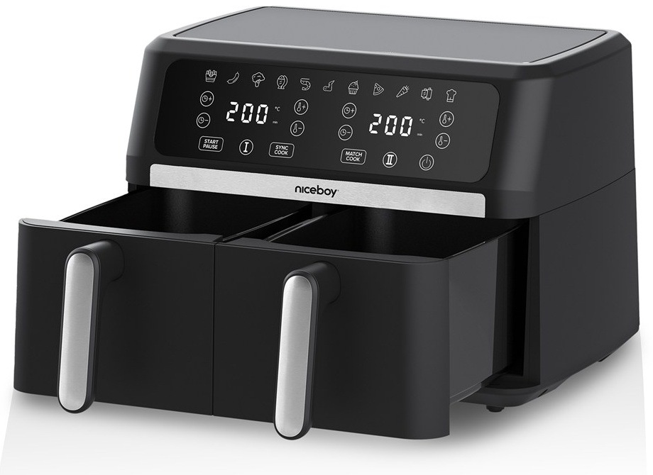 Fritéza teplovzdušná Niceboy AirFryer DUO čierna Fritéza teplovzdušná Niceboy AirFryer DUO čierna