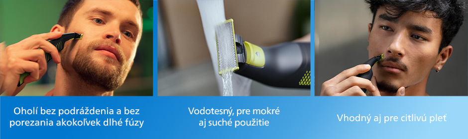 Zastrihávač fúzov Philips OneBlade Pro QP6506/15 čierny Muži si holia tvár vodotesným holiacim strojčekom Philips QP6506/15 OneBlade Pro