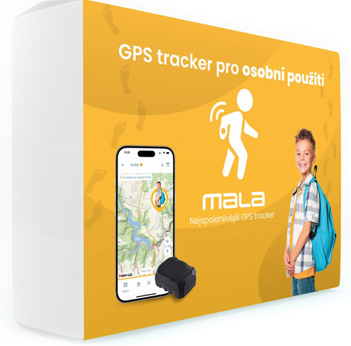 GPS lokátor Mala tracker pre osobné využitie, čierna farba