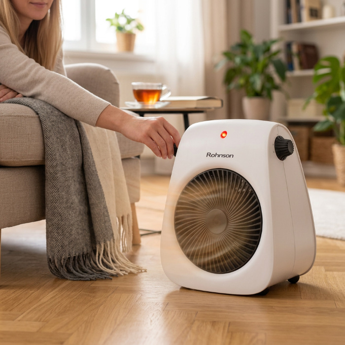 Teplovzdušný ventilátor Rohnson R-6062 biely Teplovzdušný ventilátor Rohnson podporuje funkciu automatického vypnutia pri prevrhnutí