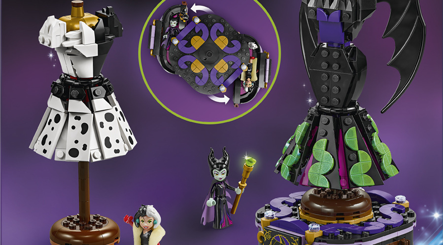 Stavebnica LEGO® │ Disney 43262 Šaty Zloriany a Cruelly De Vil Dvoje šaty zloduchov Disney poteší začínajúcich návrhárov ako originálny vianočný či narodeninový darček.
