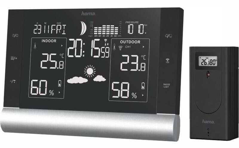 Meteorologická stanica Hama Black Line Plus čierna