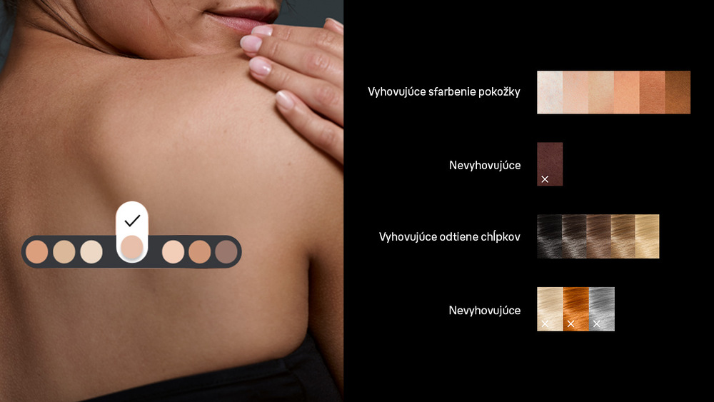 Epilátor Braun Skin i·expert IPL7321 biely/bronzový Odtiene pokožky vhodné na ošetrovanie IPL Braun IPL7431 Skin i·expert