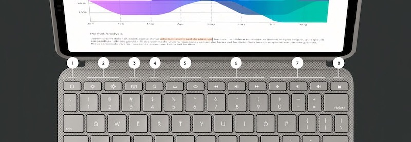 Puzdro na tablet Logitech Combo Touch na Apple iPad Pro 12.9" (5. gen.) US béžové Puzdro na tablet Logitech Combo Touch na Apple iPad Pro 12.9" (5. gen.) US béžové