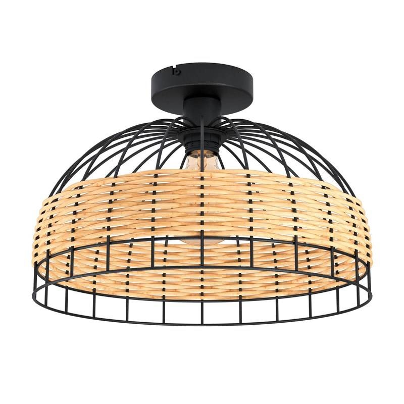 LED stropné svietidlo Eglo Anwick čierne/drevené