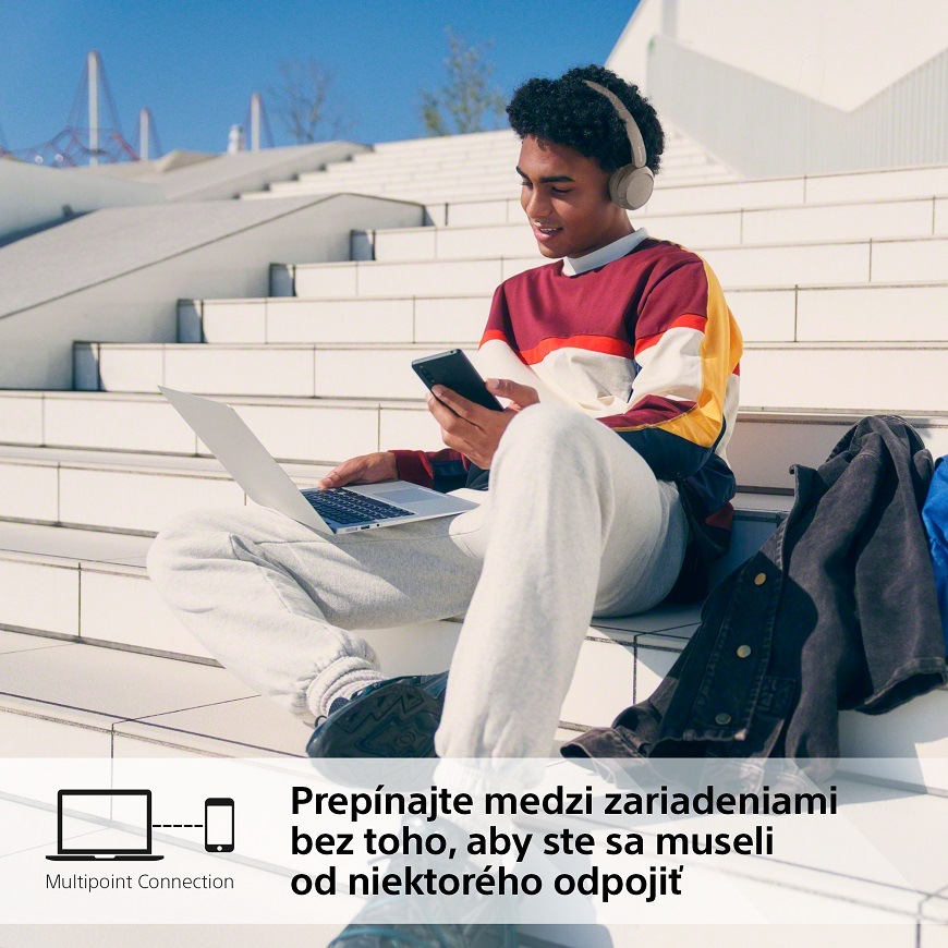 Slúchadlá Sony WH-CH520 béžová Slúchadlá Sony WH-CH520, béžová, multipoint connection