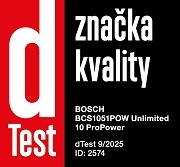 Tyčový vysávač Bosch BCS1051POW známka dTest