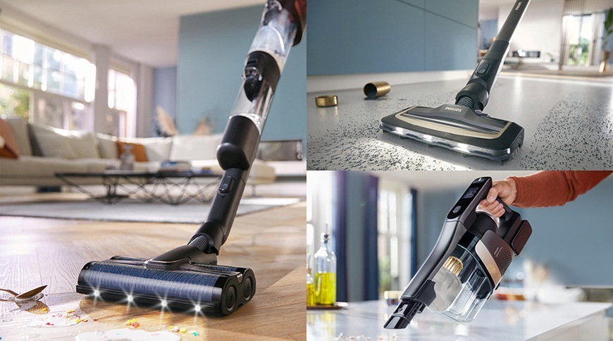 Viacúčelový vysávač Philips 9000 Series AquaTrio XW9465/11 čierny Viacúčelový vysávač Philips XW9465/11 s funkciou vysávania a mokrého čistenia efektívne odstraňuje nečistoty z podláh, disponuje LED osvetlením hubice a praktickým ručným modulom na upratovanie horšie dostupných miest.