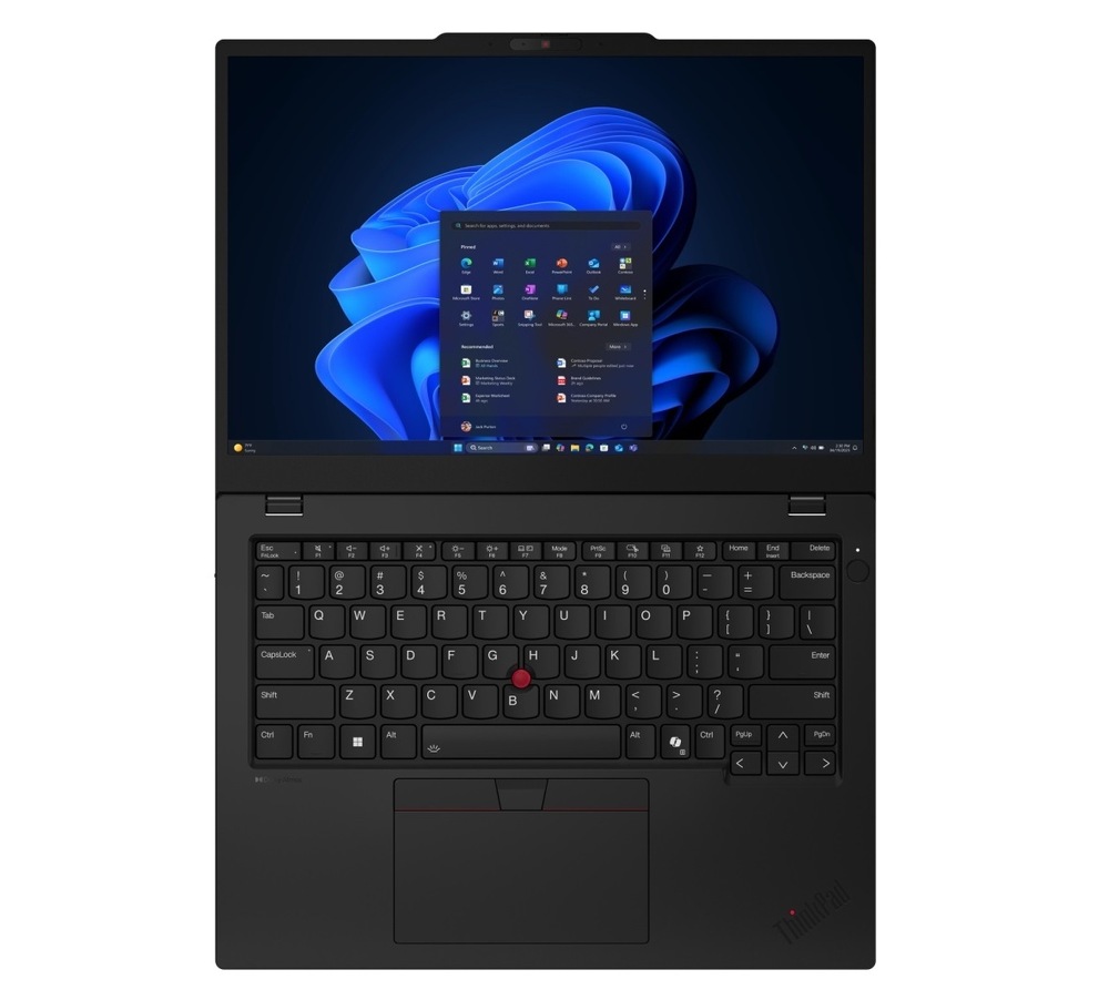 Notebook Lenovo ThinkPad L13 Gen 6 otvorený na 180 ° spredu