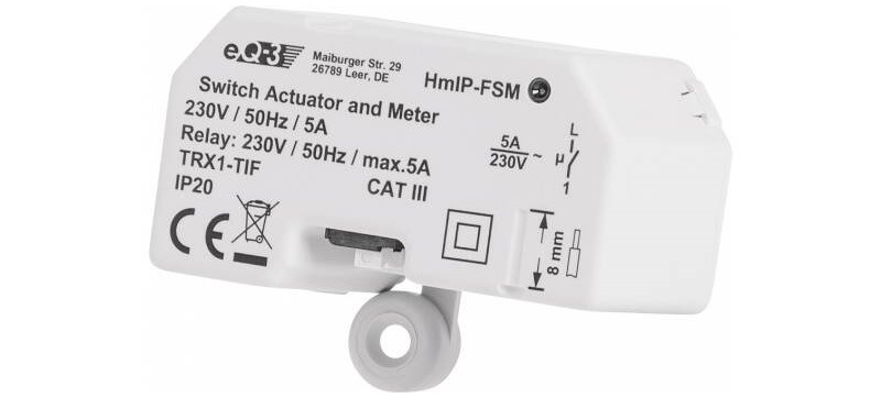 Spínač Homematic IP spínací akčný člen s meraním - 5A, skrytá montáž Spínač Homematic IP spínací akčný člen s meraním - 5A, skrytá montáž
